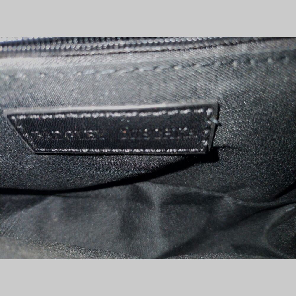 Badgley Mischka Vegan Leather Black Crossbody Purse Gold Chain Studded Punk - Picture 4 of 7